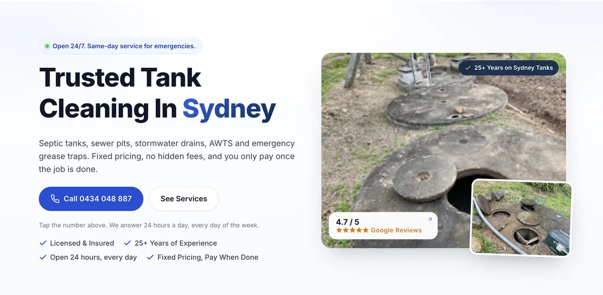 STC Tank Cleaners website